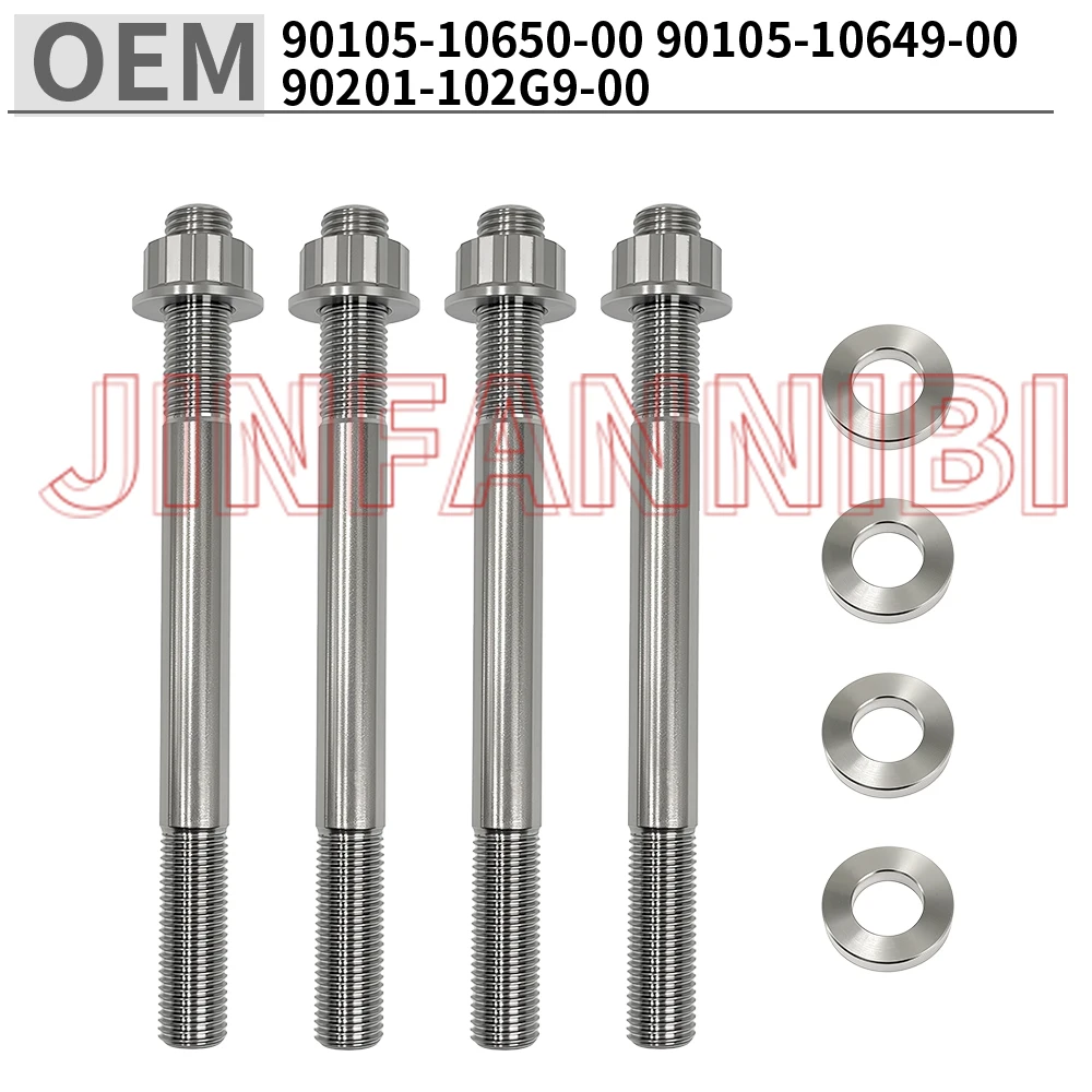 

for Yamaha Raptor Rhino Grizzly 660 Titanium Alloy Cylinder Cases Studs Nuts Kit