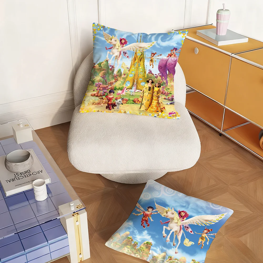 Cartoon M-Mia and Me Girl Pillow Case Bedroom Sofa Living Room Backrest Decoration Square Cushion Nap Time