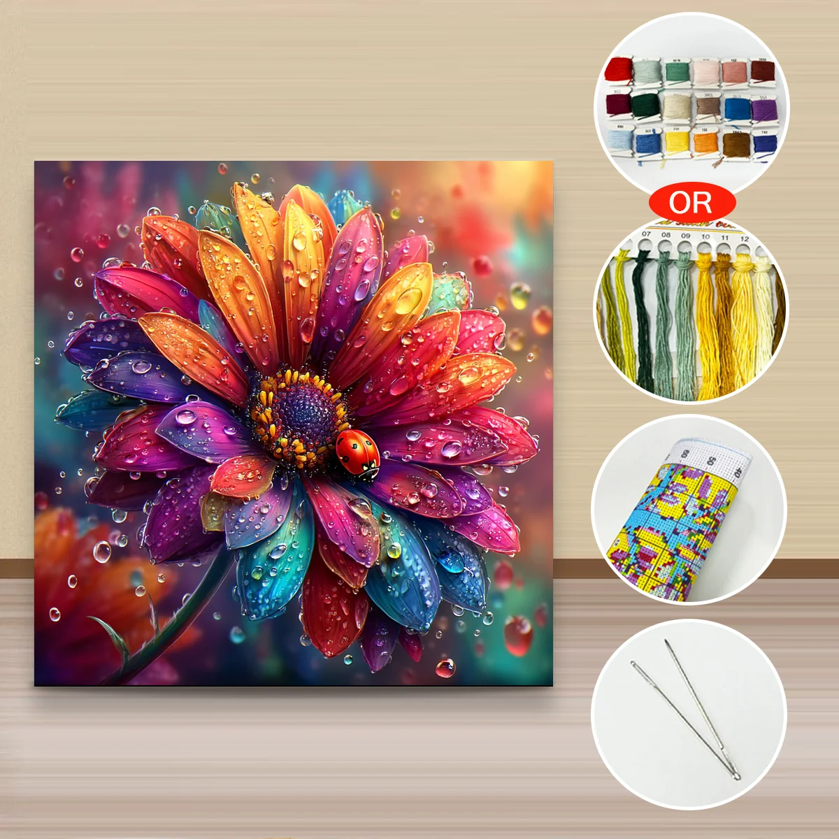 1 Stück 50x50 cm/19,69 Zoll, 11CT/14CT Kreuzstich-Set, DIY-Valentinstagsgeschenk, Stickerei-Set für Feste, Tiermotiv – Detail 4