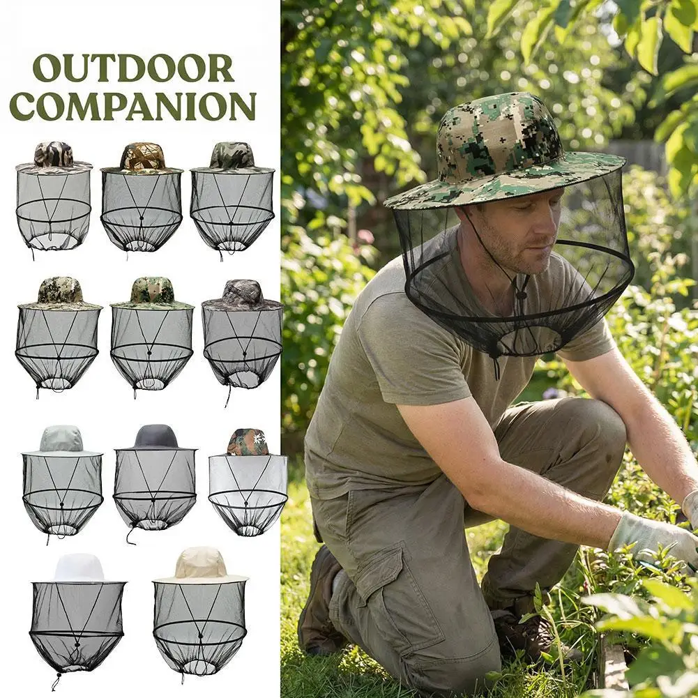 Mosquito Head Net Hat, Sun Hat Bucket Hat Fishing Hat With Hidden Net Mesh For Outdoor Lover Fishing Hiking Beekeeping