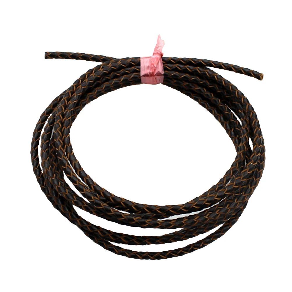 

3MM Bracelet Making Cord Round Genuine Braided Rope for Bracelets Jewelry Making DIY Handicrafts 2 Meters (Deep Brown)