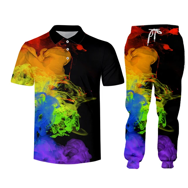 Regenboog Rook Liefde Is Liefde Trainingspak Heren Winterjas Hoodie Broek Polo 3D Custom Afdrukken Pak Sport Grote Maat joggingbroek