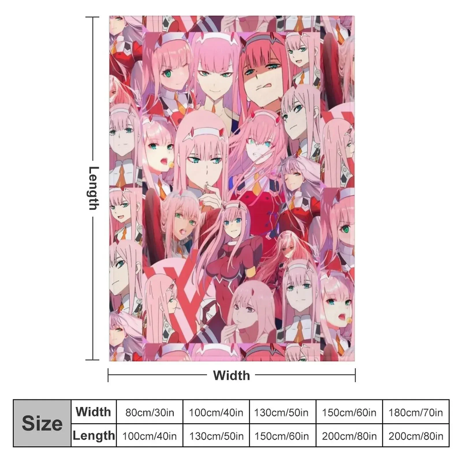 Zero Two collage Throw Blanket couch cozy soft plush fuzzy picnic outdoor blanket