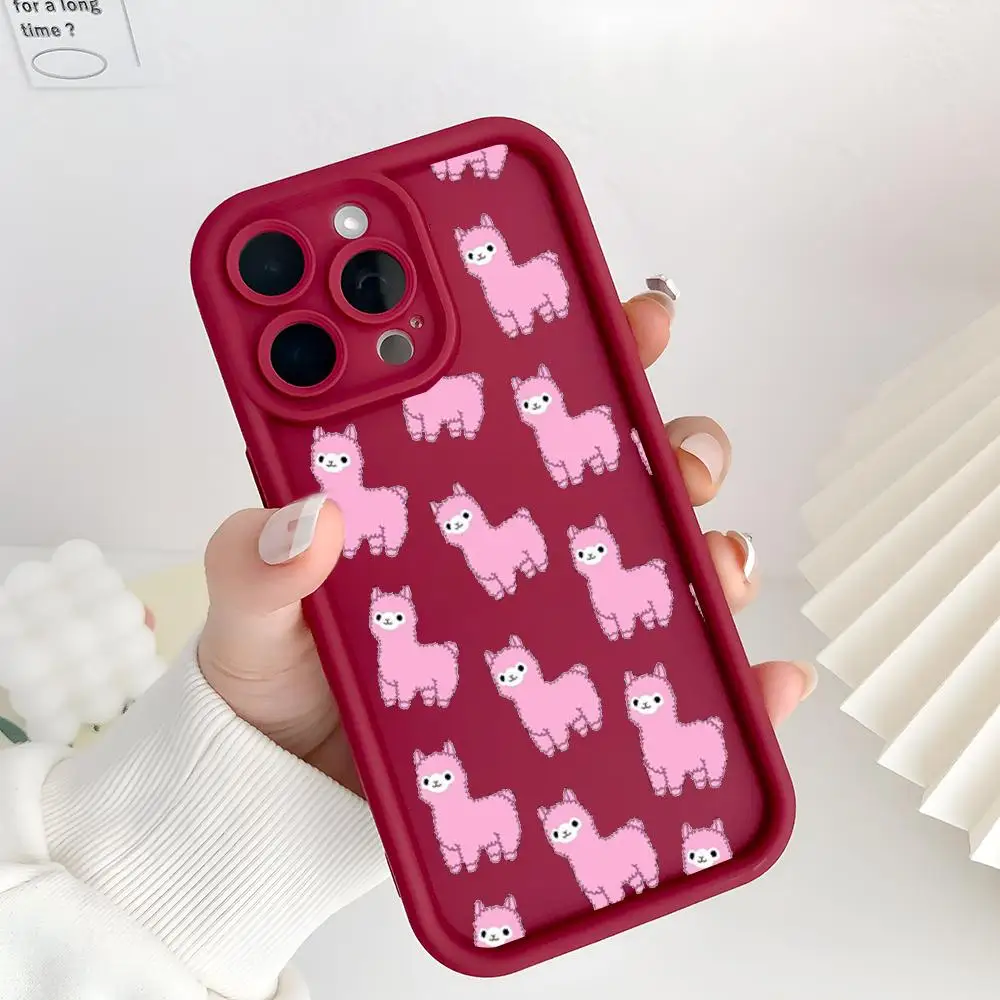 Llama Alpacas Pattern MINISO Phone Case Eye Ladder For Iphone 11 12 13 14 15 16 Pro PLUS PRO MAX