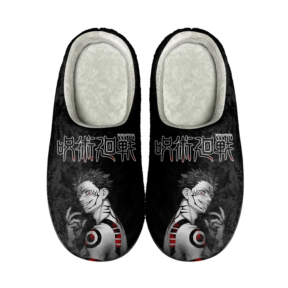 Jujutsu Kaisen Satoru Gojo Home Cotton Custom Slippers Men Women Sandals Plush Rock Band Casual Keep Warm Shoes Thermal Slipper