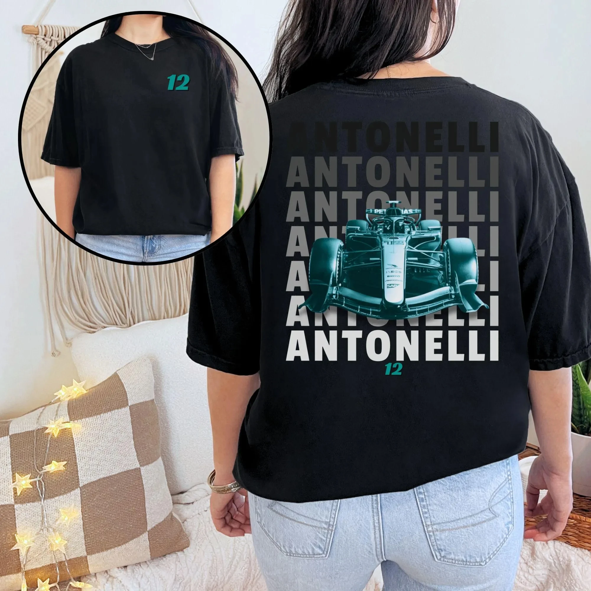2026 Kimi Antonelli F1 Retro Pure Cotton T-shirt: Racing Driver Vintage Style Fan Gift Champion Surrounding Comfortable Quality