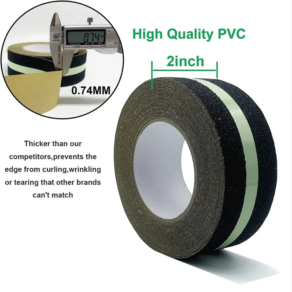 5CM X 5/2M Anti Slip Traction Tape Glow In Dark Green Stripe Friction Abrasive Stair Step Anti-slip Strips Anti-slip Tape