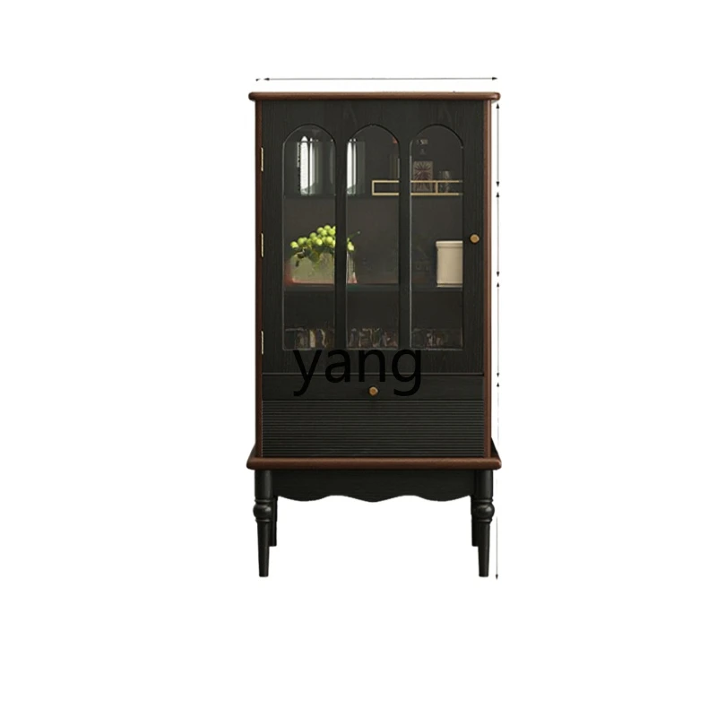 LH solid wood wine cabinet living room home American display cabinet locker