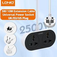 Surge Protector Power Strip with 2 AC Outlets 5M/10M Extension Cable Socket Adapter UK EU USA Plug for Outdoor Home Office