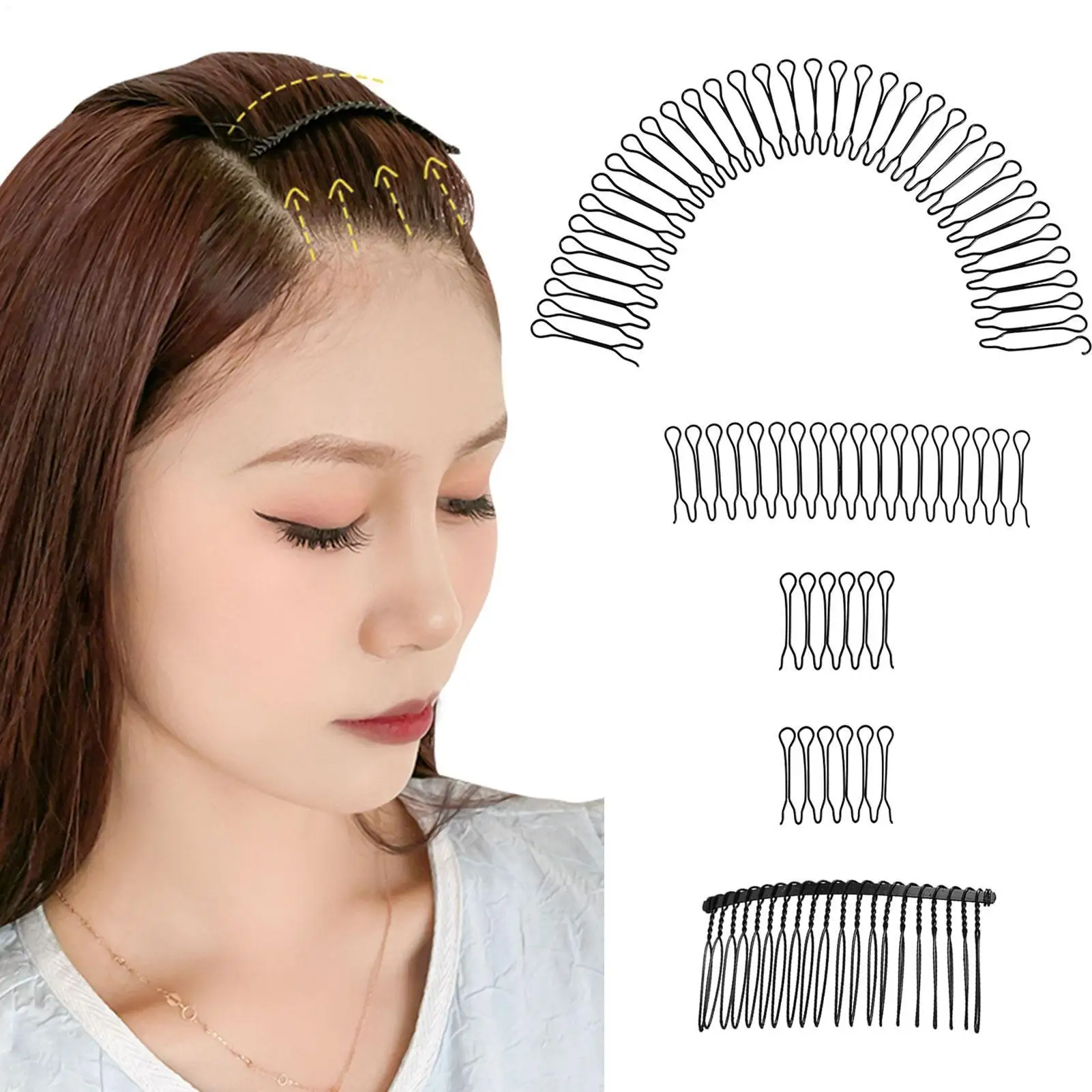 Hair Finishing Fixer Combs Wavy Hair Trimming Fork Combing Tools Fixer Combs Hair Pin Wavy Combs Clips Pins Mini Bangs Holder