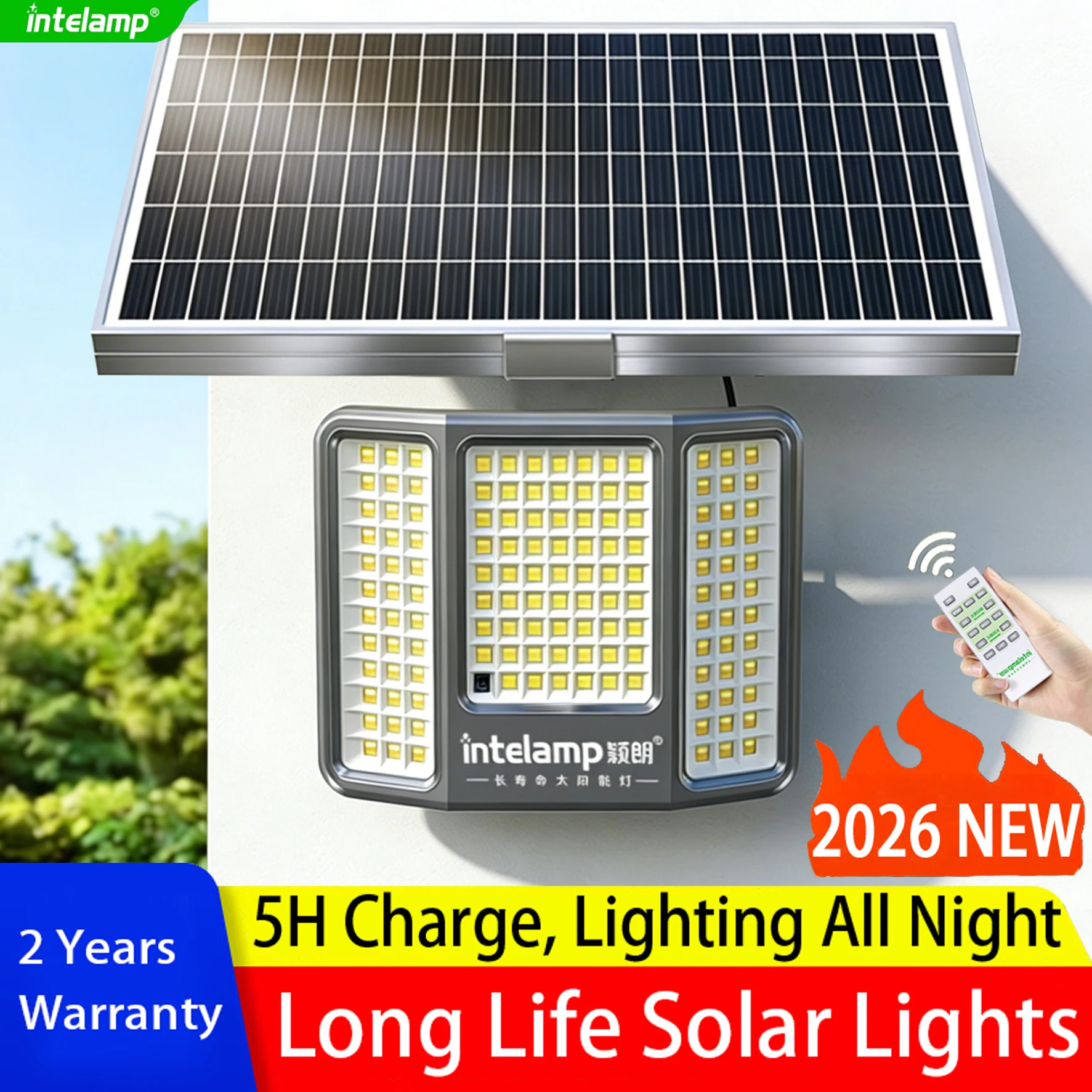 

268LED Solar Lights Outdoor Solar Security Lights With 40000mAh Remote 3Color Light Modes Waterproof Wall Lights for Garden Yard