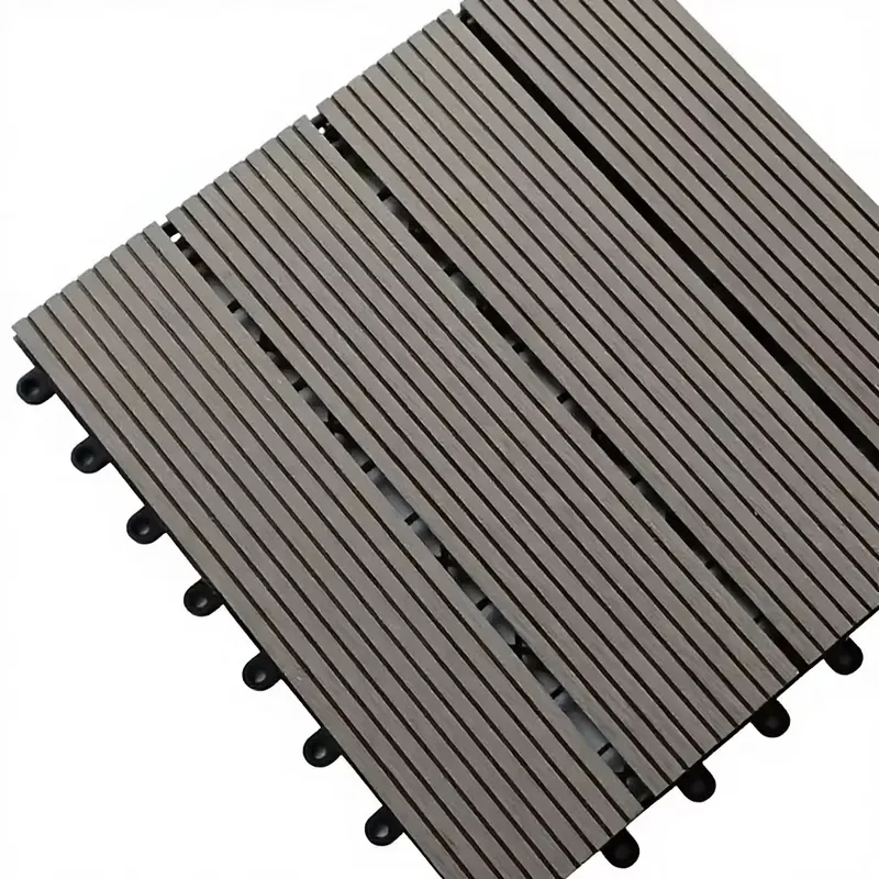 Residential Courtyard Outdoor Interlocking Tiles Wood Grain Frost-Resistant for European Winter Garden Patio Flooring