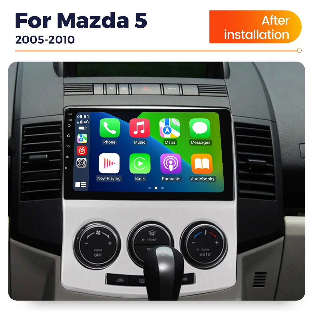 MEKEDE 2 Din Car Radio For MAZDA 5 2005-2010 Wireless Carplay GPS Navigation Multimedia Player FM Audio Stereo 2 Din Head Unit