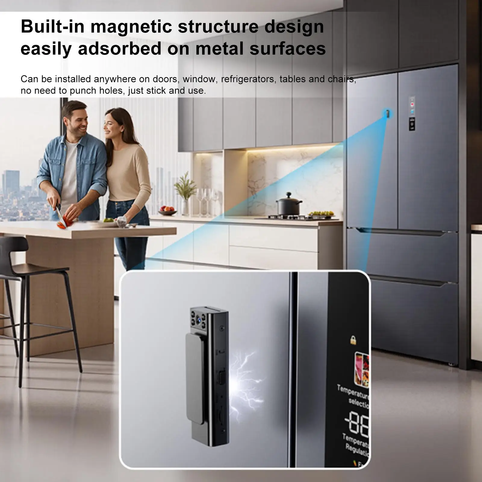 Körperkamera, am Körper getragene Kamera, tragbarer Rekorder, Weitwinkel-Sicherheits-Vlogging-Gerät für Brust, Helm, Skifahren