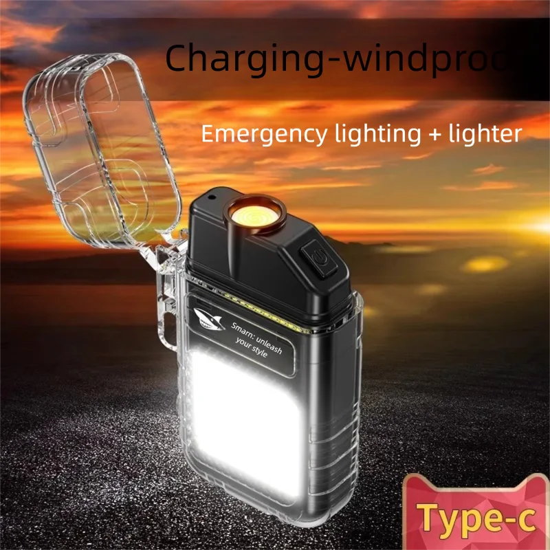 Illuminated Flashlight Integrated Super Bright Creative Personality Windproof Mini Compact Ignition Charging Lighter