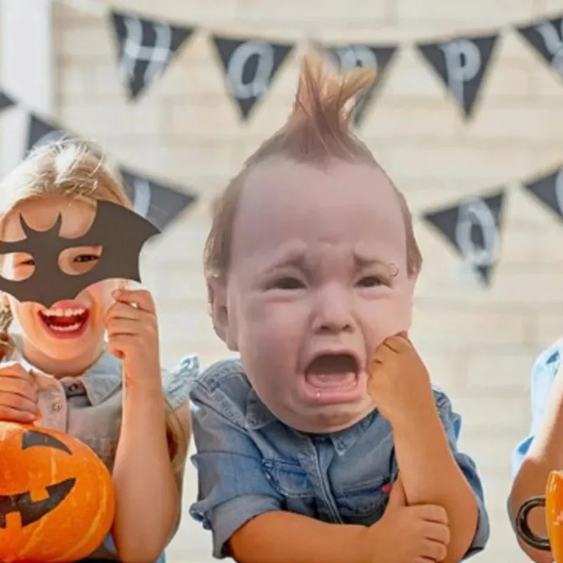 

Halloween Crying Punk Baby Masque Party Originality Personality Latex Mask Performance Prop Decoration Children Birthday Gift