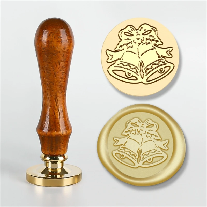 Brass Wax Seal Stamp Set, Sealing Wax Head with Handle, Gift Kits