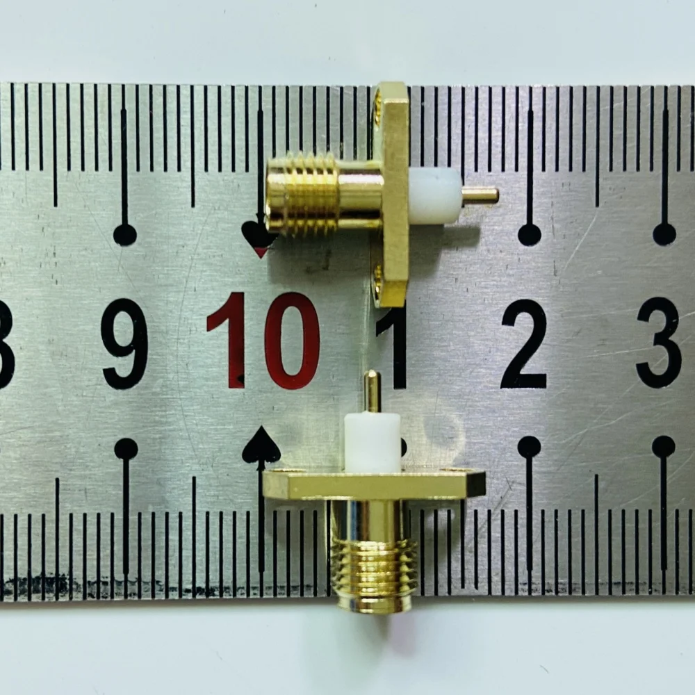 10/100Pcs Connector SMA Female jack 2-Holes Flange Solder PTFE Panel Mount RF Adapter Coaxial High Quanlity