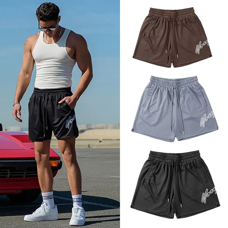 

Trend Men's Mesh Beach Swim Casual Shorts Man Quick Dry Loose Basketball Jogger Short Pants Gym Fitness Sport Running Sweatpants