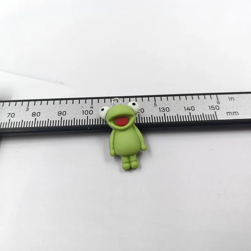 10Pcs Lovely Cute Green Frog Flowers Charms Resin Animal Pendants For Jewelry Making DIY Earring Keychain Flatback Cabochon