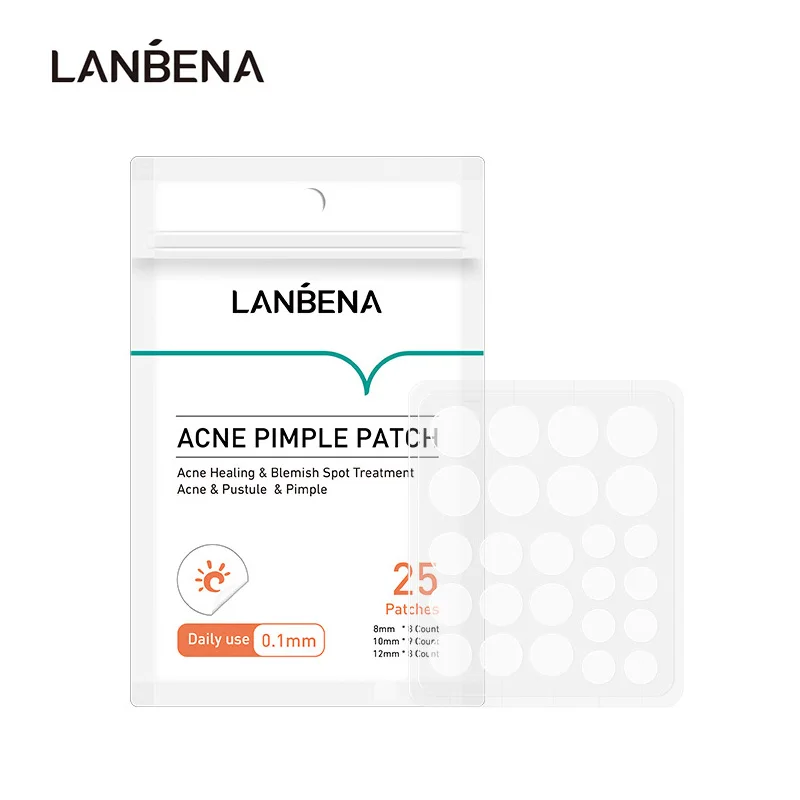 

LANBENA пластырь от прыщей, 25 шт., невидимые наклейки от прыщей для ежедневного использования, лечение пятен, консилер от прыщей, макияж