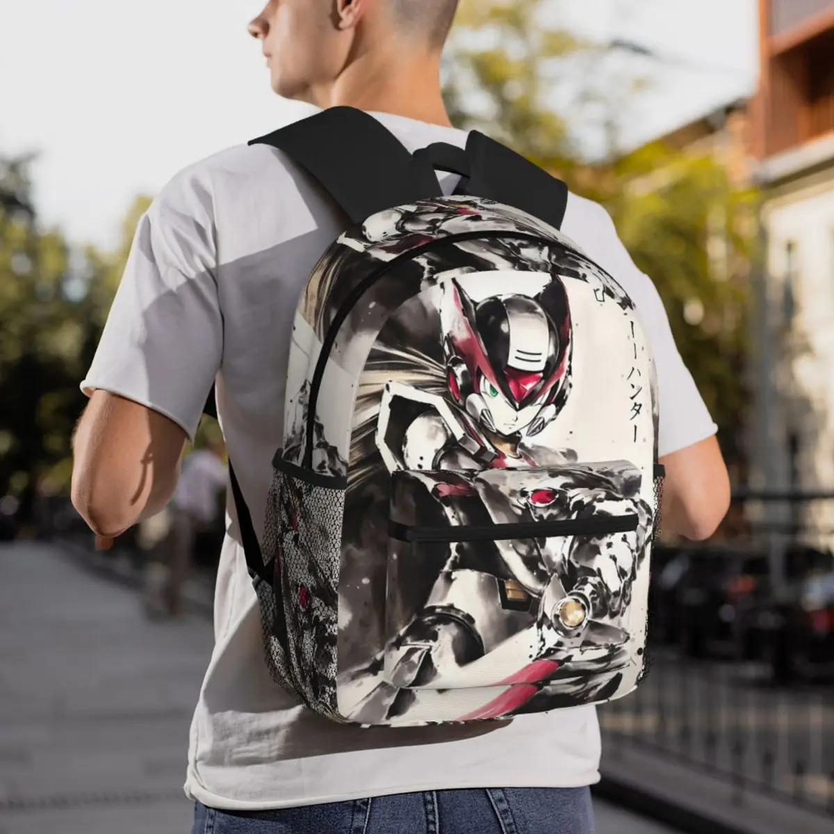 

Zero Sumi E Megaman Backpack Daypack Large Capacity Kids BookBag School Bag Shoulder Bags for Men Women