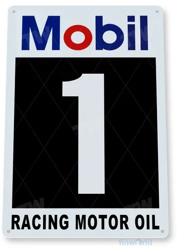 TIN SIGN Mobil 1 Oil Sign, Racing Motor Oil, Gas Station, Garage Auto Shop C551 --Tin Sign