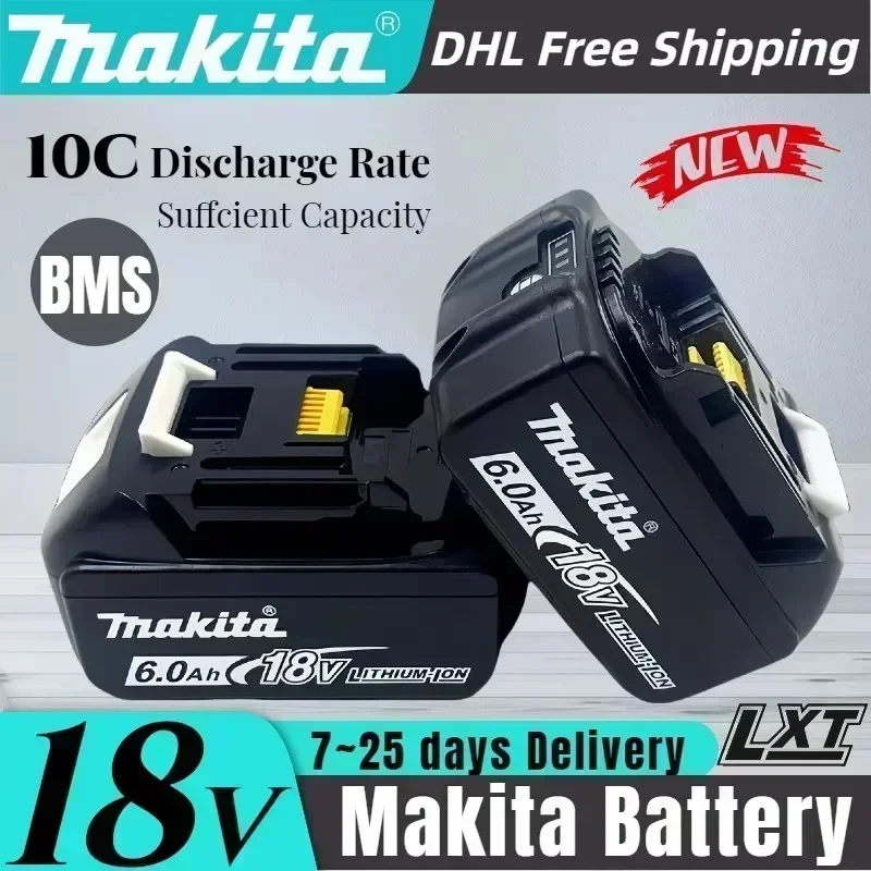 

100% Original Makita 6Ah 6000mAh for Makita 18V Battery BL1830B BL1850B BL1850 BL1840 BL1860 BL1815 Replacement Lithium Battery