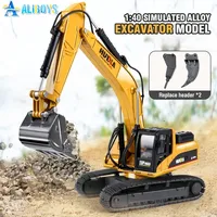 Huina Alloy Truck 1/40 Excavator Diecast Digger Car Construction Engineering Vehicle Model Loader Tractor Toy for Kid Boys Gifts