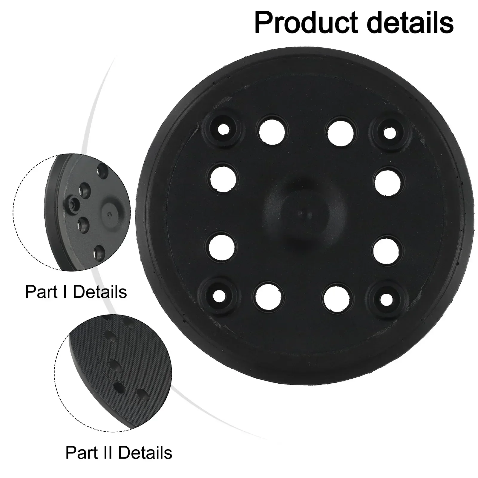 

125mm Sanding Pad 8 Holes Sanding Pad Long Service Life Plastic Material Round Polishing Wheel Strong Stickness