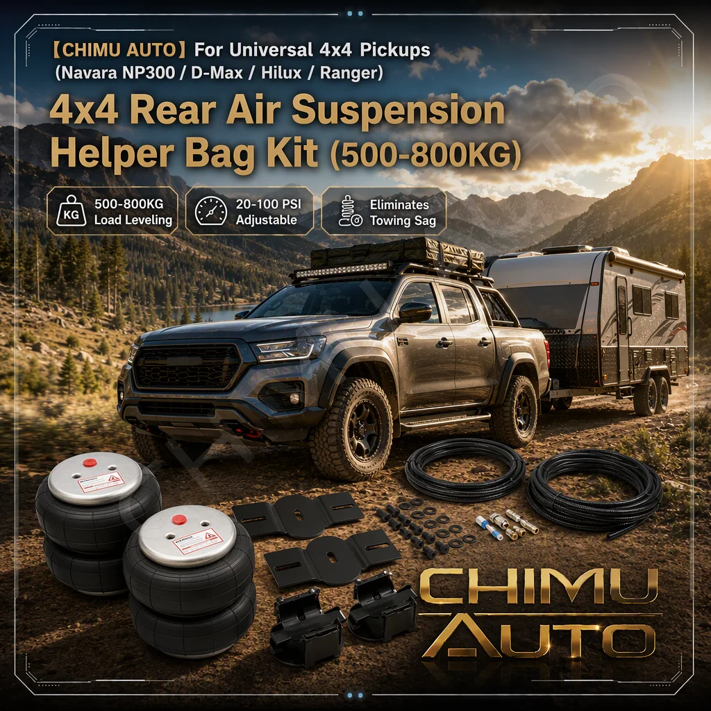 【CHIMU AUTO】For Navara NP300 D-Max Hilux Ranger Rear Air Suspension Helper Spring Bag Kit 500-800KG Load Leveling Towing Upgrade
