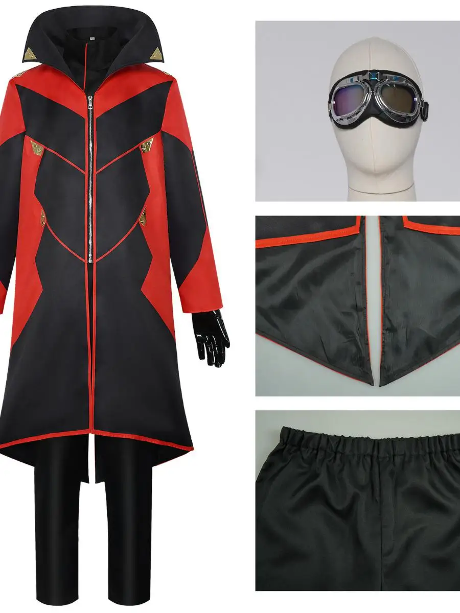   2 Costume de Cosplay rouge loween, ensemble de médecin tête d'œuf, vêtements traditionnels pour spectacle sur scène