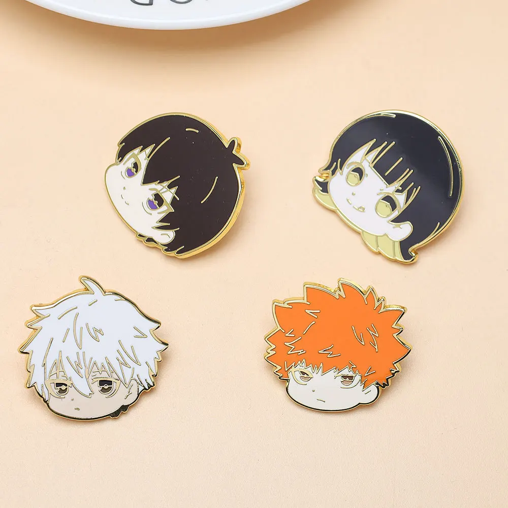 4Pcs/set Anime Prison Q Cartoon Character Enamel Brooch Badge Lapel Pin Jewelry Accessory Gifts For Women Men Accessory Set