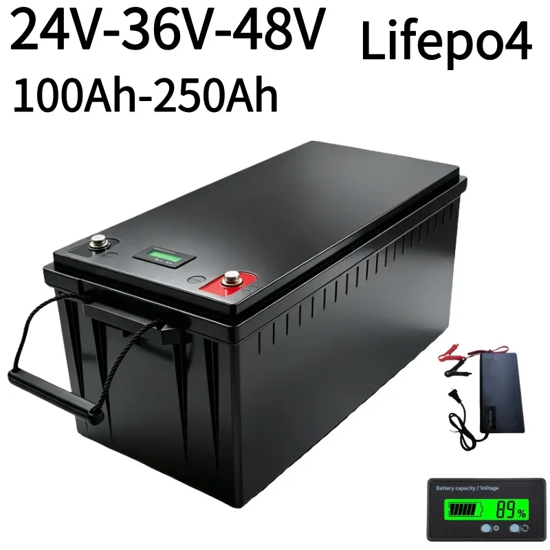 JUN NENG LI LiFePO4 Battery Pack 24V 36V 48V, 100‑300Ah High‑Capacity Rechargeable with Integrated BMS for RV Electric Boat Moto