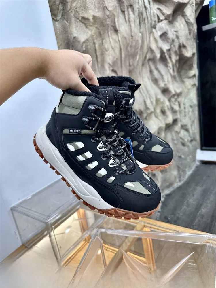 

Thickened Fleece Lined Winter Snow Boots Men's Anti-Cold 30℃ Top Layer Cow Suede Warm Fleece Inner Anti-Slip Cotton Boots