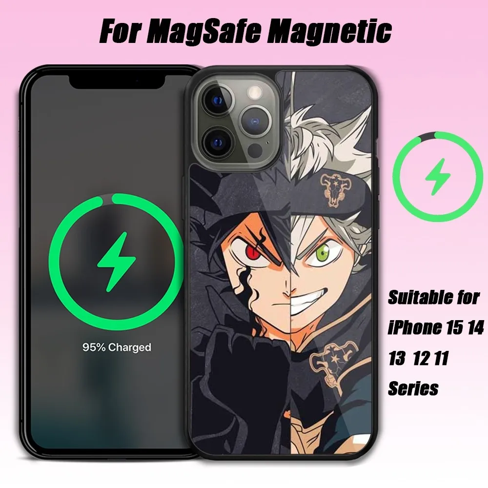 Bilibili Black Clover Phone Case For iPhone 15 14 13 12 11 Pro Max Plus Phone Magnetic for Macsafe Cases Cover