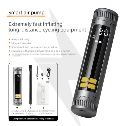 ENLEE EN005 Mini Wireless Tire Inflator 120PSI Digital Smart Air Pump Type-C Rechargeable for Bicycle Motorcycle Car Basketball