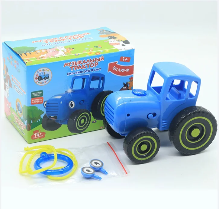 Blue Tractor Cartoon Early Learning Toy Farmer Blue Tractor Car Model Early  Learning Aid Tract