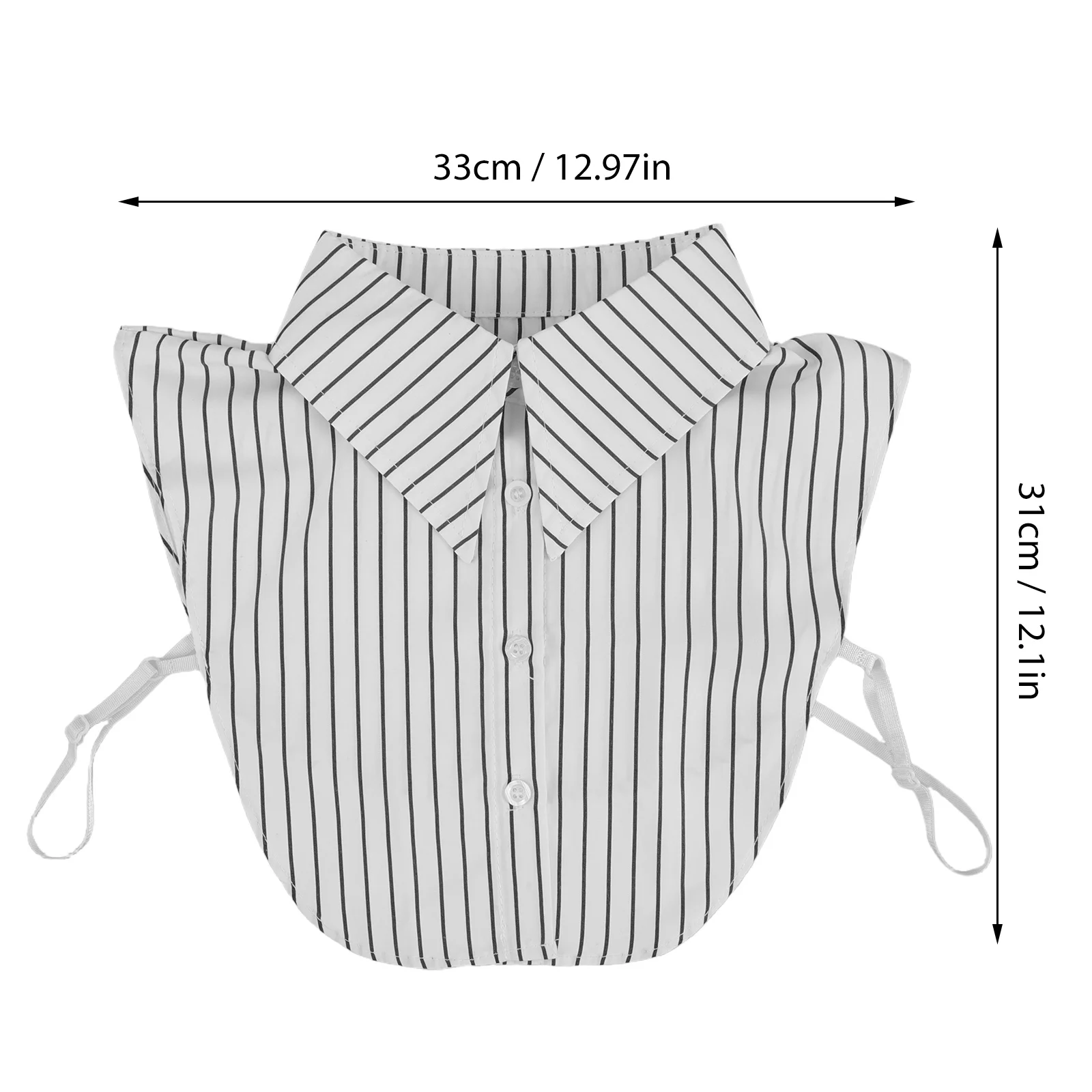 أسود مخطط أبيض وهمية طوق للنساء الرجال ديكي نصف بلوزة انفصال قميص إدراج مناسبة لتاريخ العمل اليومي #4