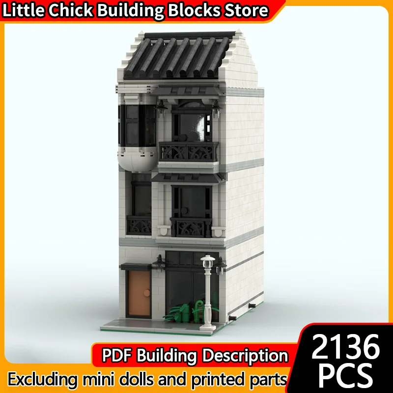 

City Street View Model MOC Building Bricks City Residential Building Modular Technology Gifts Holiday Assemble Children Toy Suit