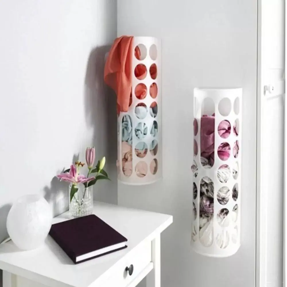 New Wall Mount Garbage Bag Storage Box Foldable Creative Grocery Storage Holder Reused Large Capacity Storage Basket