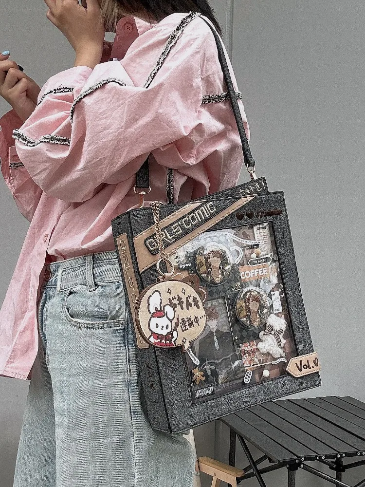 

Daily Cute Comic Style Book Bag Big Window Ita Bags for Women's Handbag Original Girl Shoulder Bag