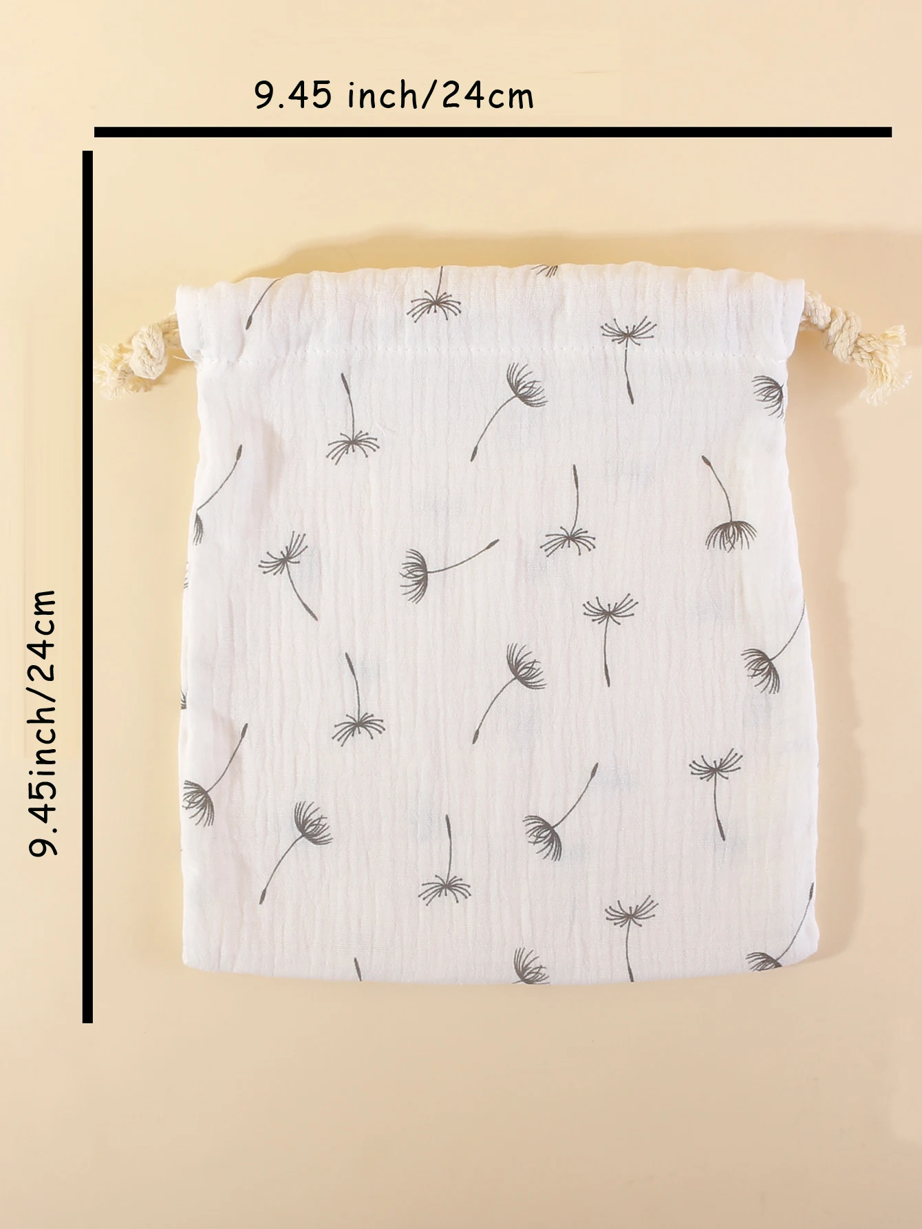 Cotton Muslin Stroller Hanging Pocket Baby Towel Pouch Baby Drawstring Large Size Diaper Storage Bag