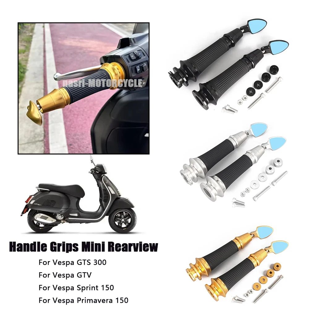 Espejos Retrovisores Laterales Mini CNC para Motocicleta, para Vespa Sprint Primavera 150 GTS300 Super GTV300, Espejos Retrovisores para Extremos de Manillar