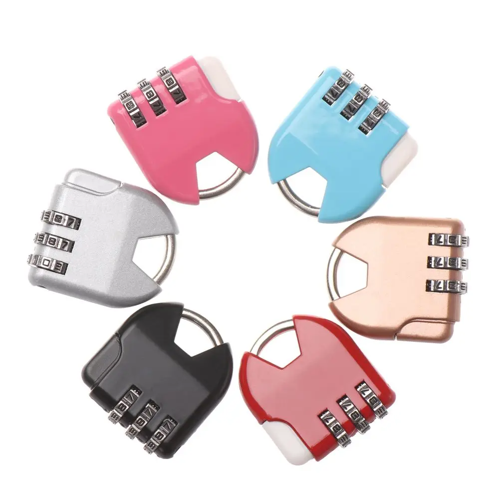 1pcs Metal Mini Locker Case Supply Luggage Diary Protector Travel Suitcase Password Lock Padlock Security Tool 3 Digit Dial