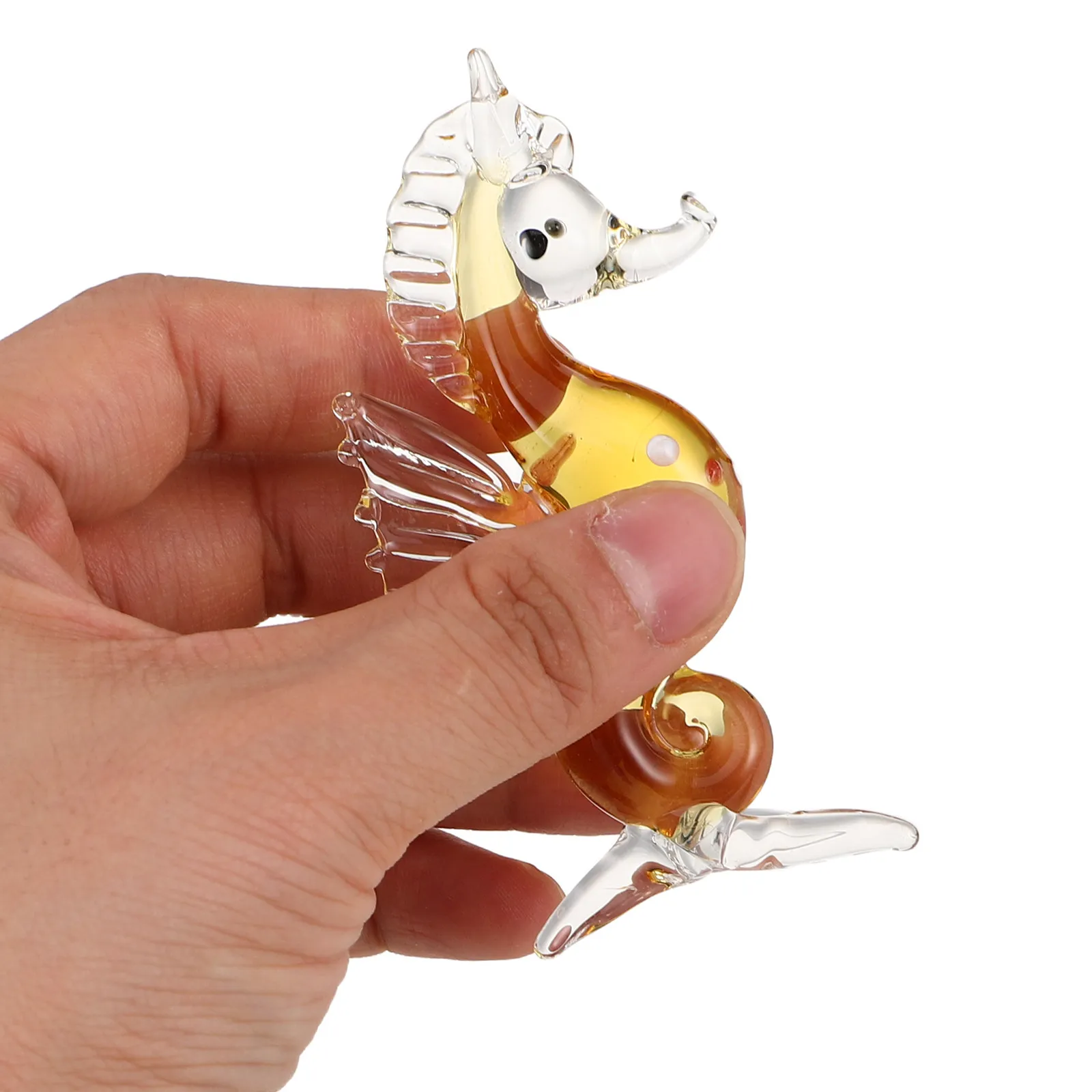 Crystal Seahorse Sculpture Miniature Ocean Animal Glass Nautical Tabletop Marine Resin Ornament Seahorse Tiny Figurines