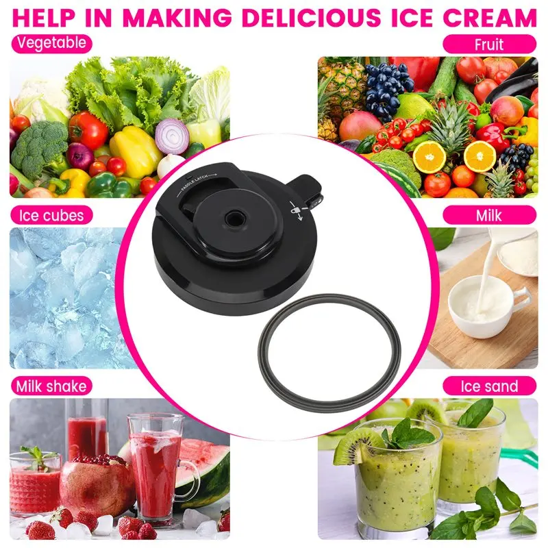 J1UL1N Outer Bowl Lid With Sealing Ring For Ninja NC299AMZ/NC300/NC301/CN305A Series Ice Cream Maker Replace Cream Bowl Lid