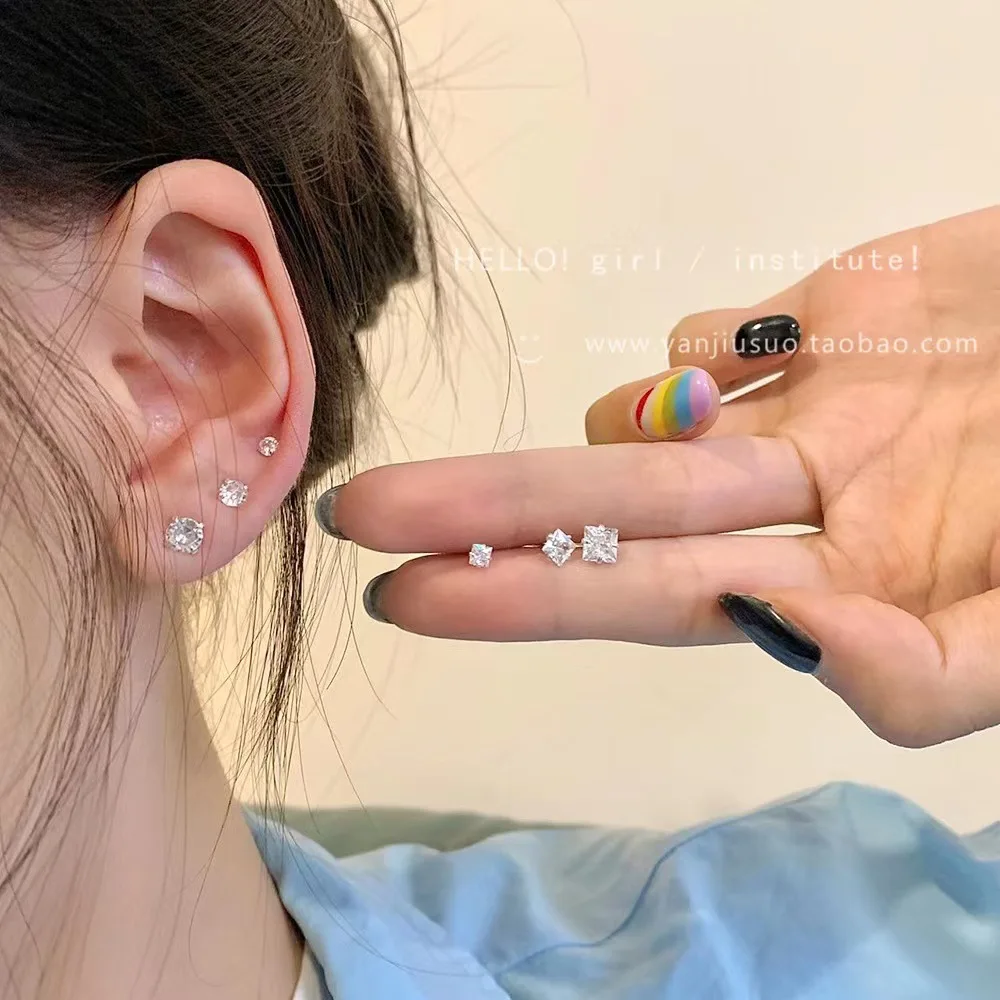 Cubic Zirconia Stud Earrings Collection for Women Silver Post Hypoallergenic Lightweight Sleep Friendly Elegant Versatile Gift