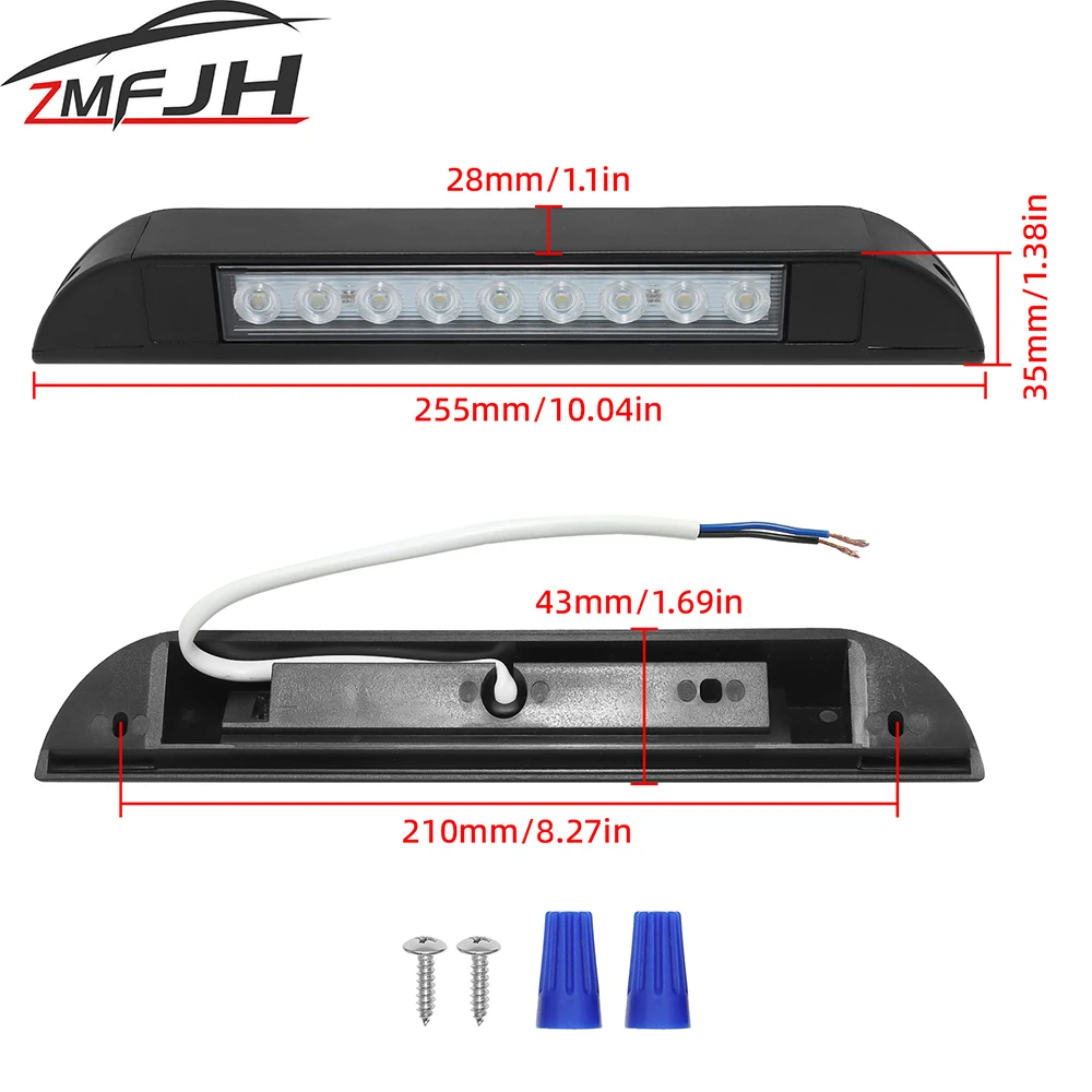 LED Awning Spot Light Indoor Ceiling Light For RV Yacht Caravan Outdoor Camping Light Waterproof Black Awning Porch Light