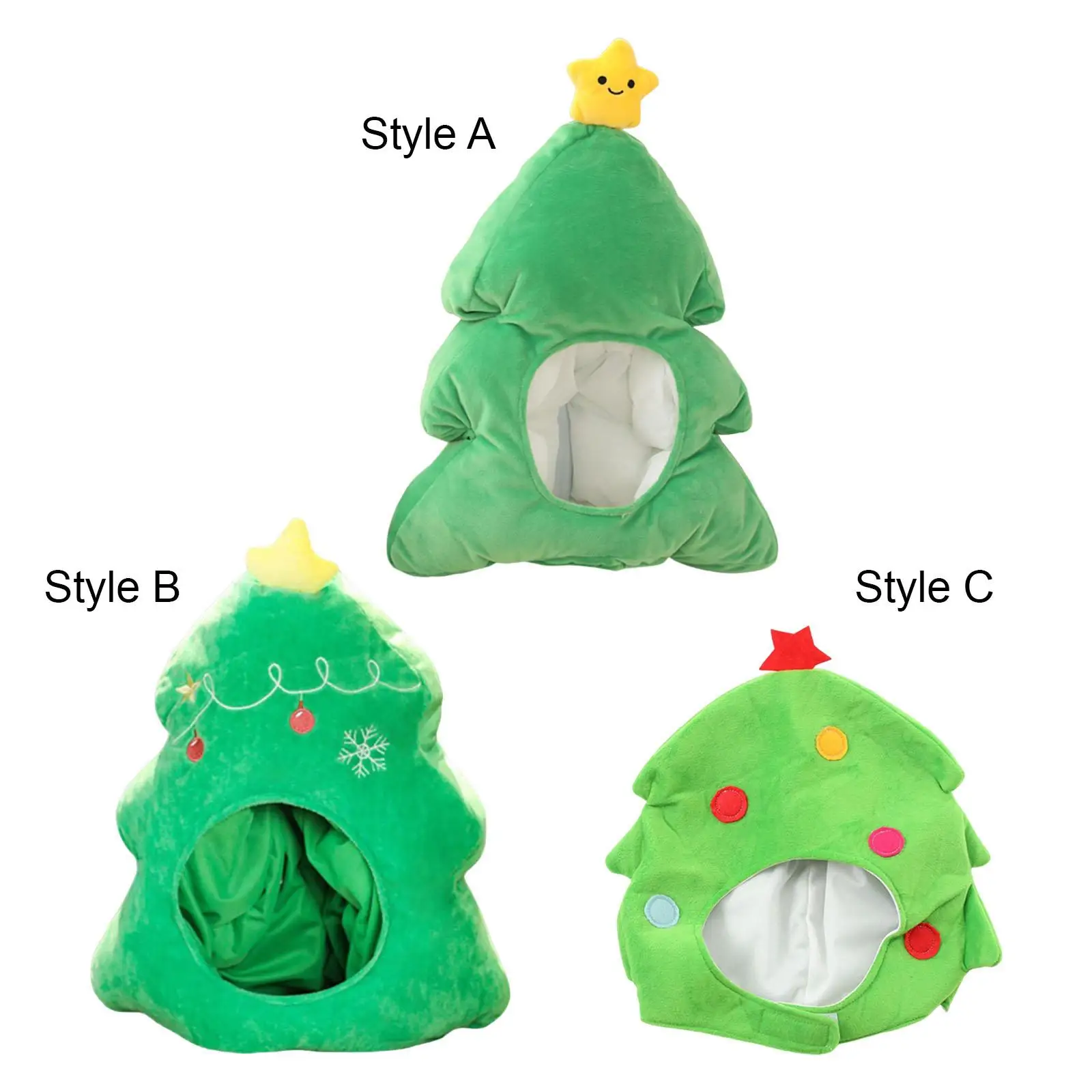 Christmas Tree Plush Hat Creative Photography Prop for Housewarming Christmas